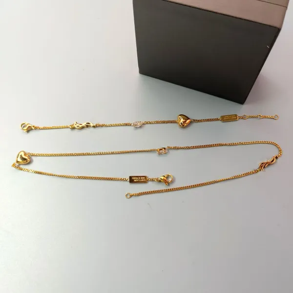 Saint Laurent Monogram Heart Bracelet Gold Jewelry - 5