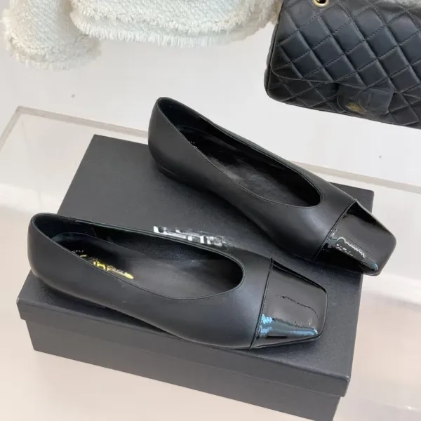 Chanel Two-Tone Cap-Toe Ballet Flats Beige and Black Shoes - 4