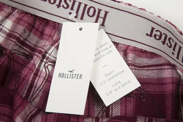 Design Plaid Lounge Pants with LOVE Print Burgundy Sleepwear - 8