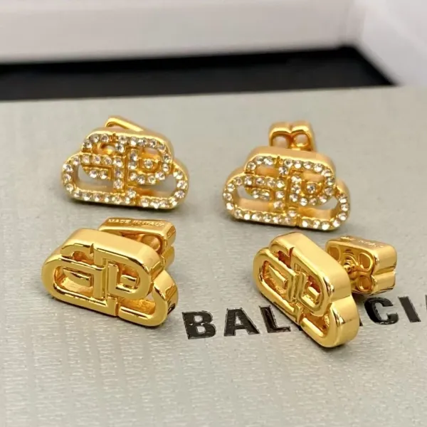 Balenciaga BB Logo Gold Earrings - 4