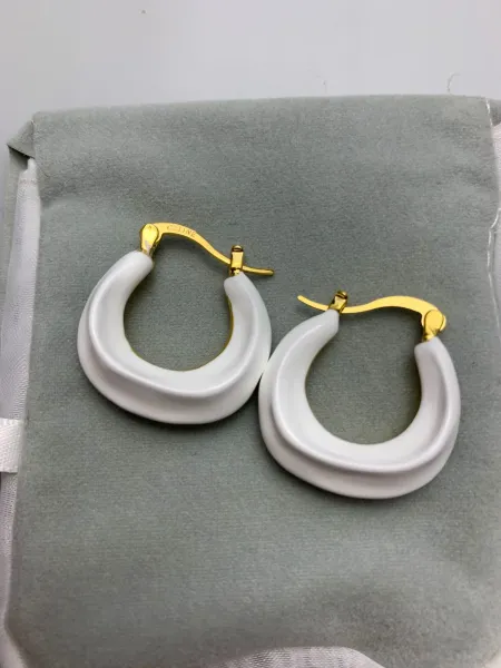 Bold Resin Hoop Earrings in Cobalt Blue and Deep Purple - 5