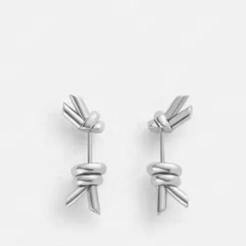 Gold Knot Stud Earrings - 7