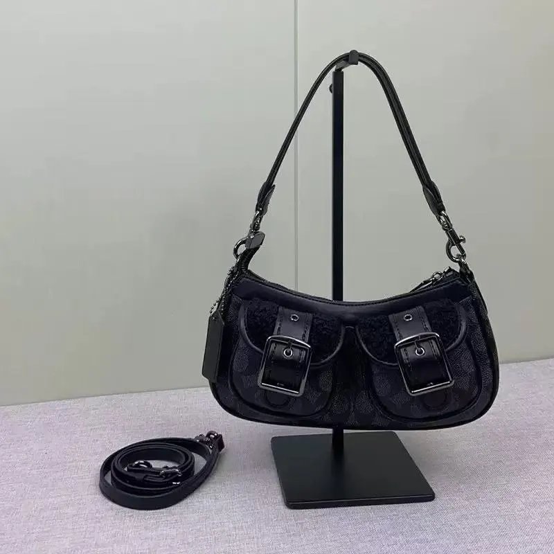 Coach Fleece-Trimmed Hobo Bag Brown - 8