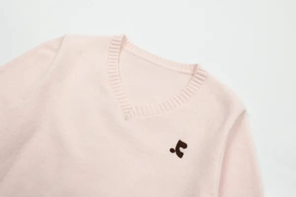 Saint Tears V-Neck Cropped Knit Sweater Black - 10