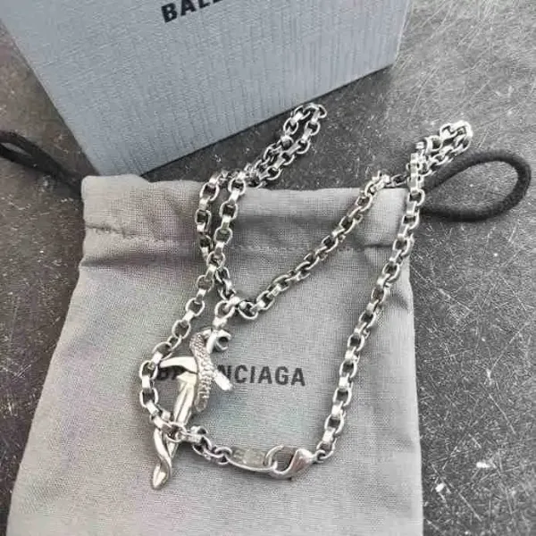 Balenciaga Sword Pendant Necklace Silver - 3