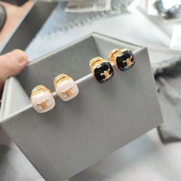 Gucci GG Marmont Stud Earrings Black Onyx Gold-Plated Earrings - 4