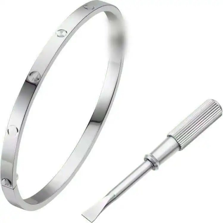 Cartier Love Bracelet Classic Silver-Plated Steel Bracelet with Screwdriver