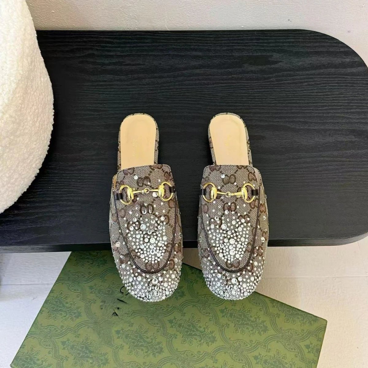 Rhinestone Bit Loafer Flat Shoe