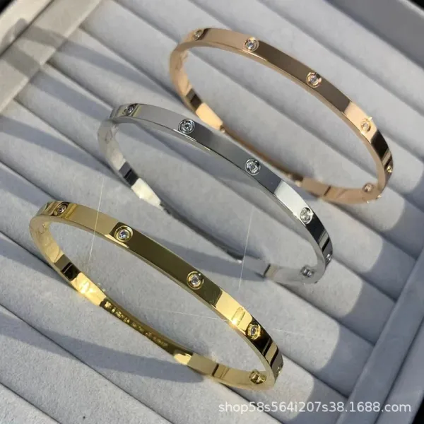 Cartier Love Bracelet Yellow Gold Paved Full Diamond Wide Version - 4