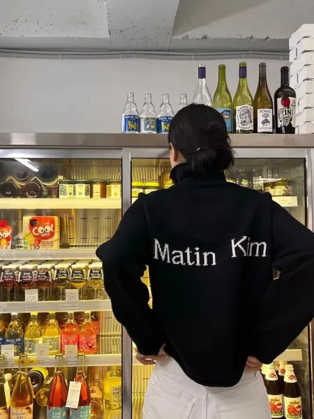 Matin Kim Logo Knit Turtleneck Sweater Gray - 25