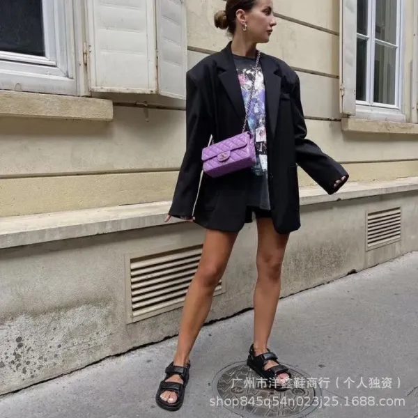 Chanel CC Logo Quilted White Sandals - 3