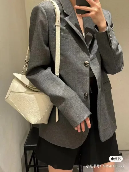 Loewe Puzzle Mini Bag Off-White Leather Shoulder Bag - 2