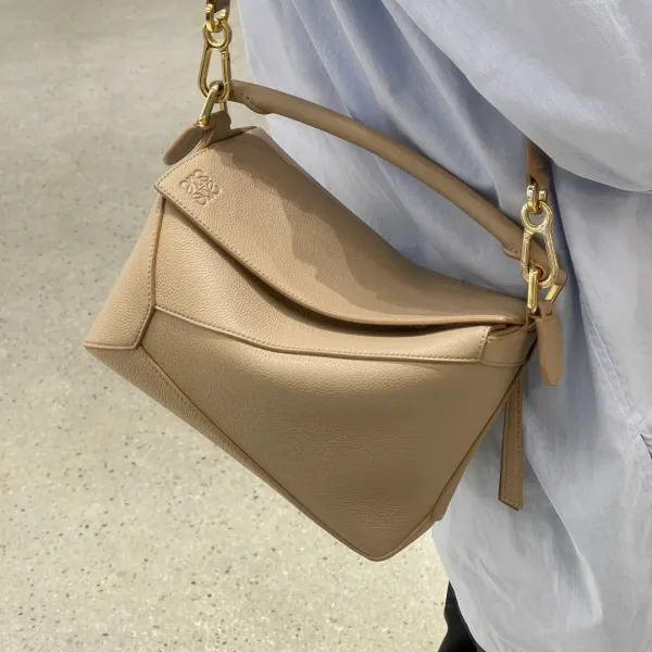 Loewe Puzzle Mini Bag Off-White Leather Shoulder Bag - 16