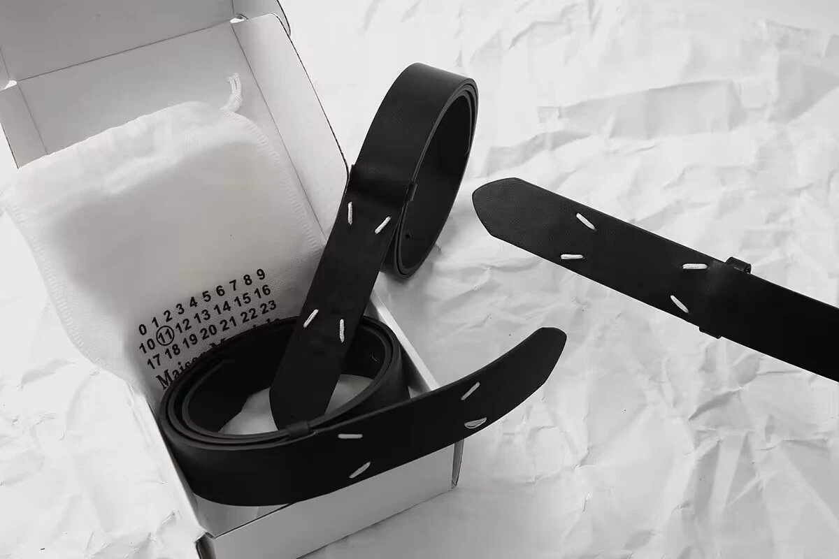 Maison Margiela Tabi Numbered Leather Belt Black - 9