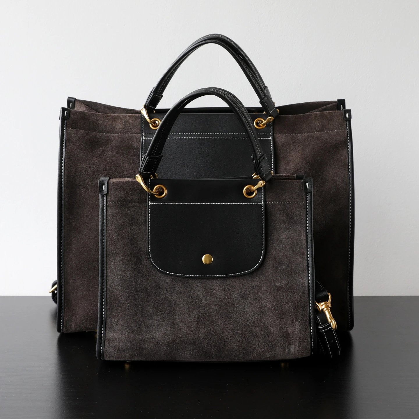 Longchamp Le Pliage Xtra Suede Tote Bag Charcoal Gray Handbag