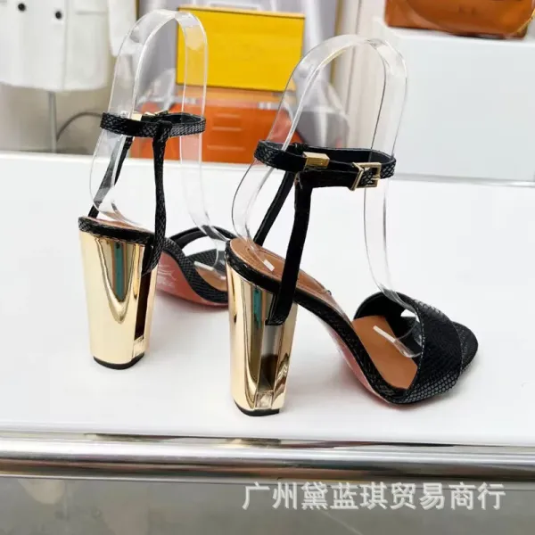 Fendi FF Logo Print Block Heel Sandals in Army Green - 9