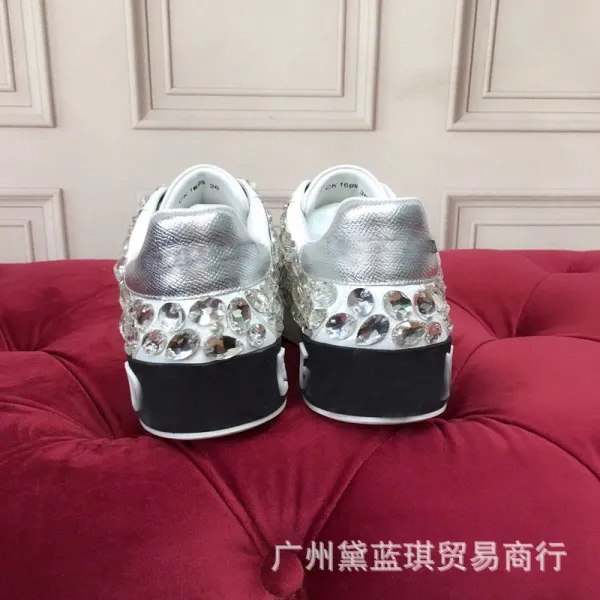 Philipp Plein Crystal-Embellished White Chunky Sneakers - 9