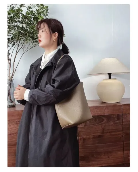 Minimalist Suede Hobo Bag in Cognac - 10