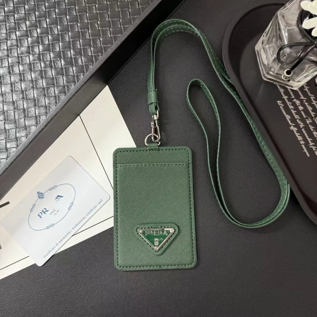Prada Triangle Logo Cardholder Lanyard White Accessories - 4