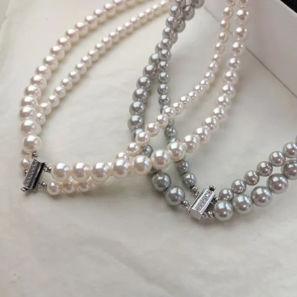 Pearl Strand Necklace White Jewelry - 8