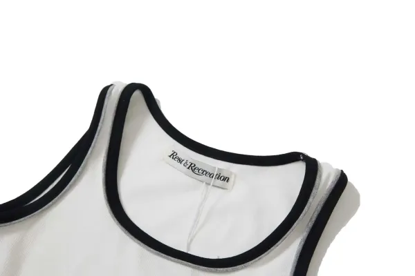 Rest & Recreation Rest & Recre-ation Beige Ribbed Vest-Top - 13
