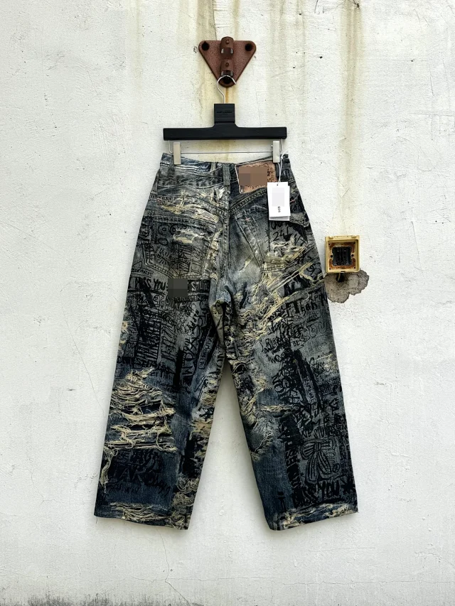Unbranded Jeans Wide-Leg Chain Graphic product detail image 5