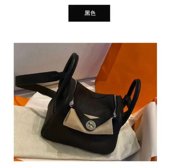 Hermès Lindy Bag Black Togo Leather Shoulder Bag - 50