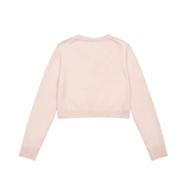 Saint Tears V-Neck Cropped Knit Sweater Black - 9