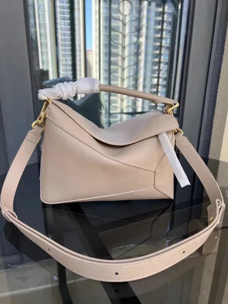 Loewe Puzzle Mini Bag Off-White Leather Shoulder Bag - 12