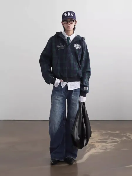 Burberry Tartan Check Hoodie Navy Green - 21