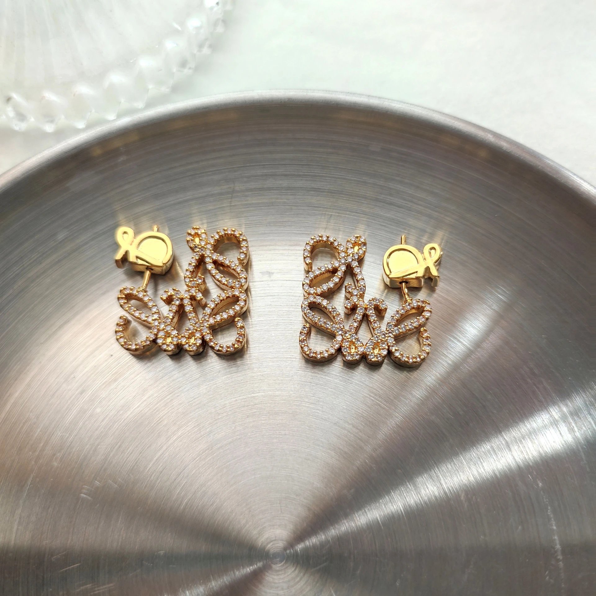 Loewe Anagram Pave Ring Gold Jewelry - 17
