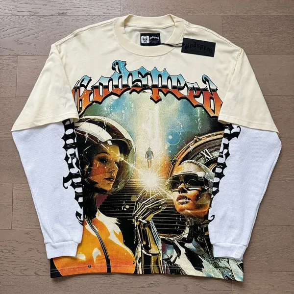 Godspeed Space Opera Cream Long-Sleeve Graphic Tee - 1