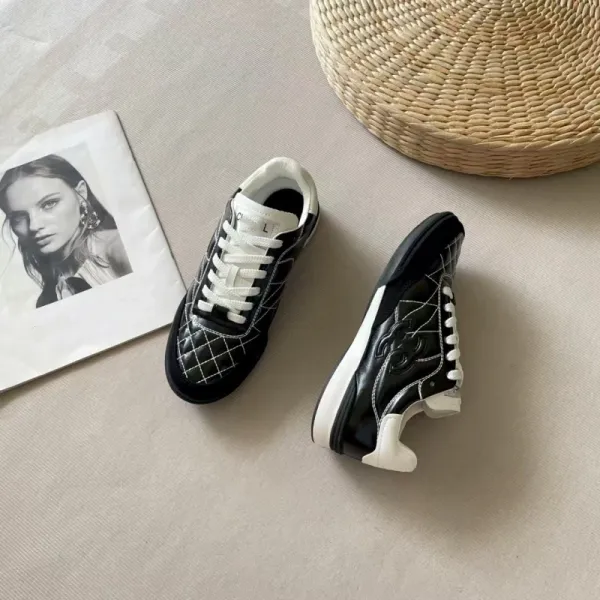 Chanel CC Logo Quilted Sneakers White Pink - 13