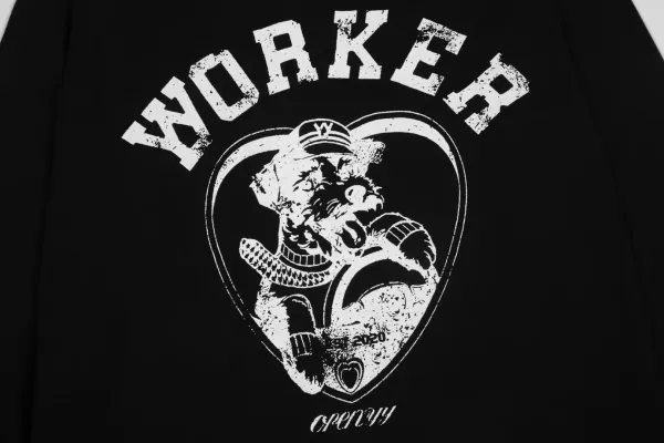 Open YY Worker Graphic Long-Sleeve T-Shirt White - 14