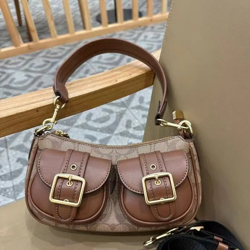 Coach Fleece-Trimmed Hobo Bag Brown - 3