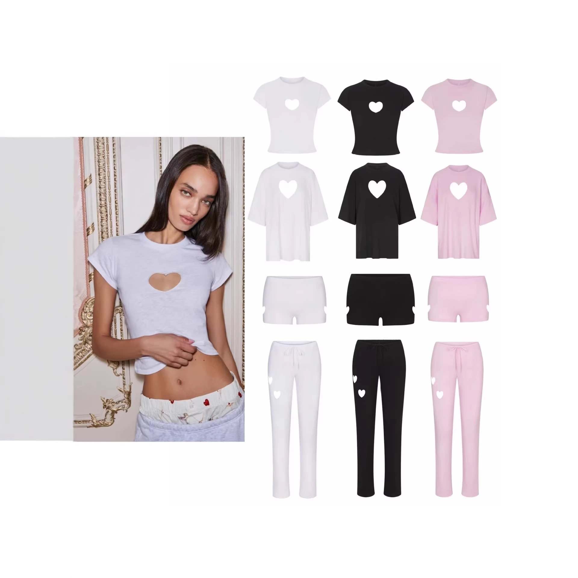 Valentine's Heart Logo T-Shirt and Shorts Set