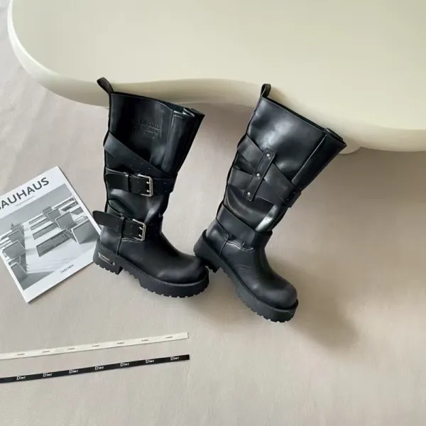 Dior x Maison Margiela Tabi-Inspired Buckle Boots Black Boots - 12