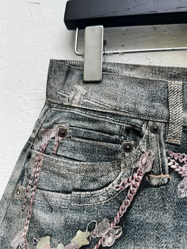 Unbranded Jeans Wide-Leg Chain Graphic product detail image 25