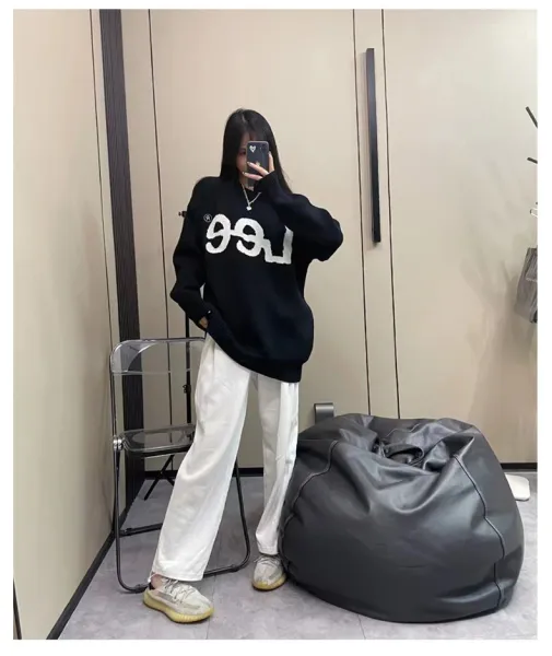 Lee Logo Knit Sweater Gray - 35