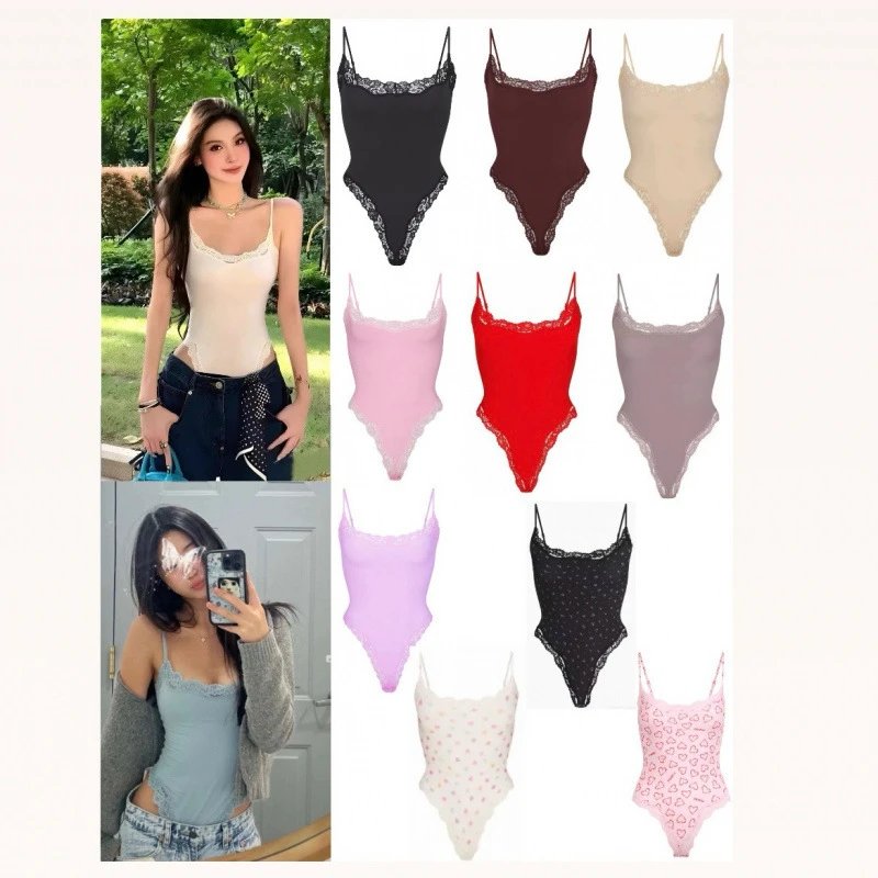 FITS EVERYBODY Lace-Trimmed Halter Bodysuit Tank - Kardashian Blogger Favorite: findsindex.com