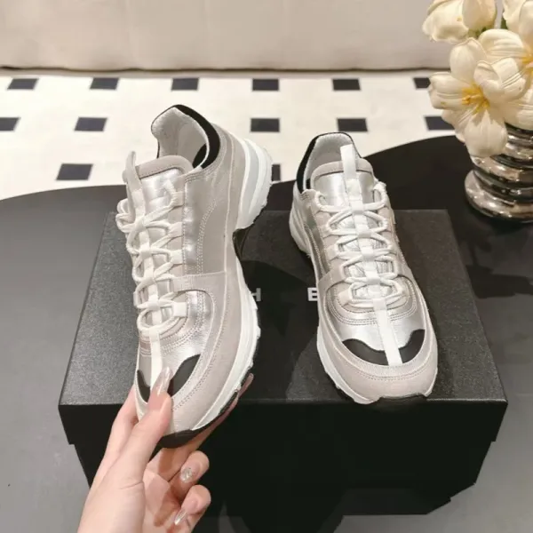 Chanel Sporty Chunky Sneakers Gold Pink White Sneakers - 12