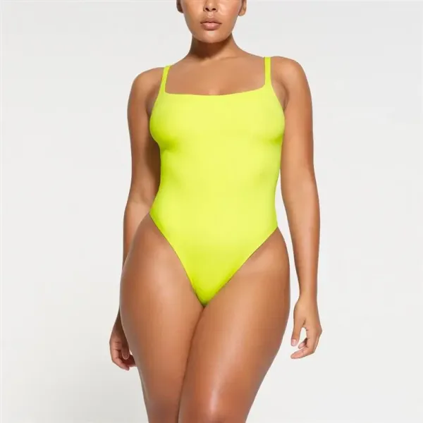 Skims Sculpting Square-Neck Bodysuit Brown Swimwear - 7