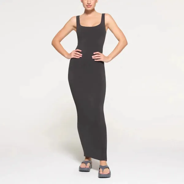 White Sleeveless Bodycon Midi Dress - 3
