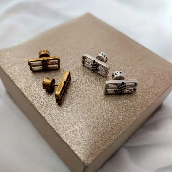Hermès Double H Buckle Earrings Gold Jewelry - 2