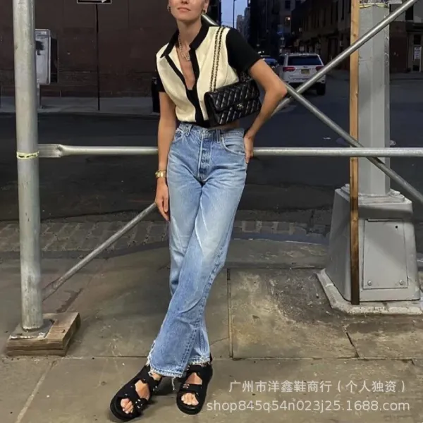 Chanel CC Logo Quilted White Sandals - 5