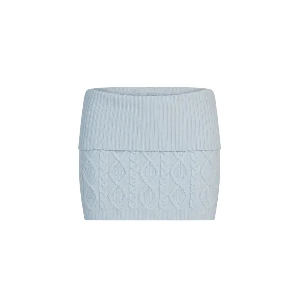 Cable Knit Cropped Vest Top in Light Gray - 50