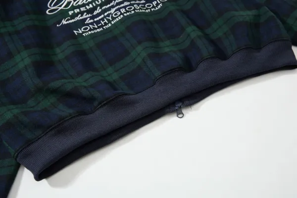 Burberry Tartan Check Hoodie Navy Green - 55