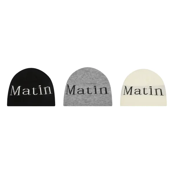 Matin Beanie Gray Knit Hat - 2