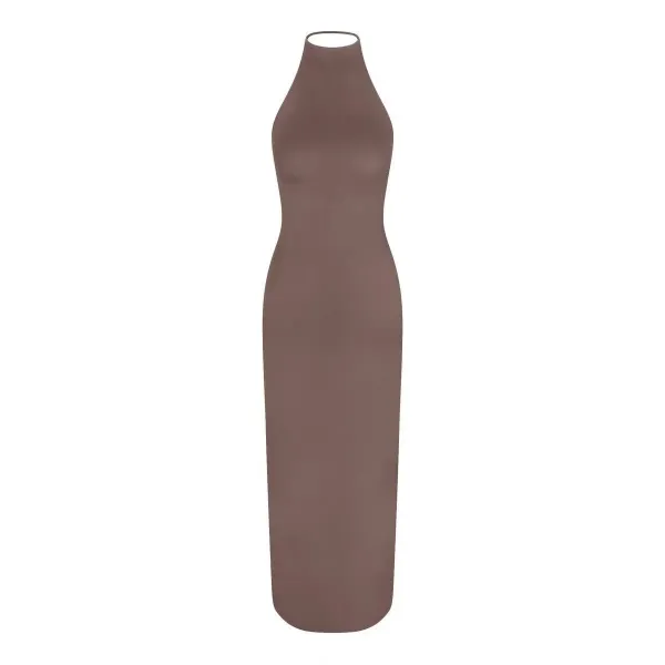 Black High-Neck Midi Dress - 9