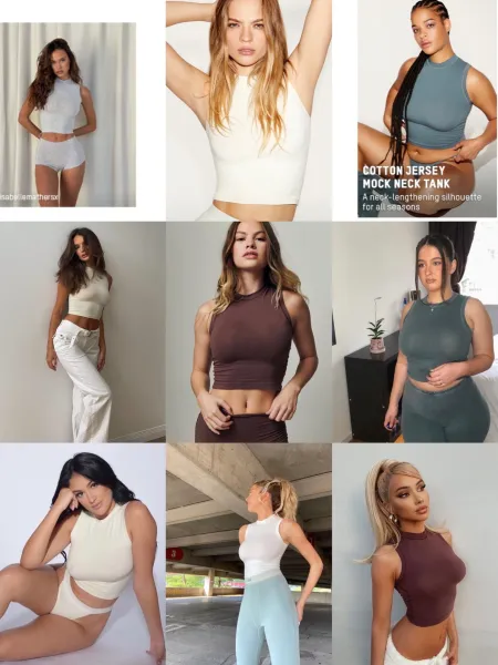 Design High-Neck Sleeveless Crop Top White Vest-Top - 2